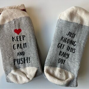 Gray and White labour & delivery Novelty Socks 1 pair